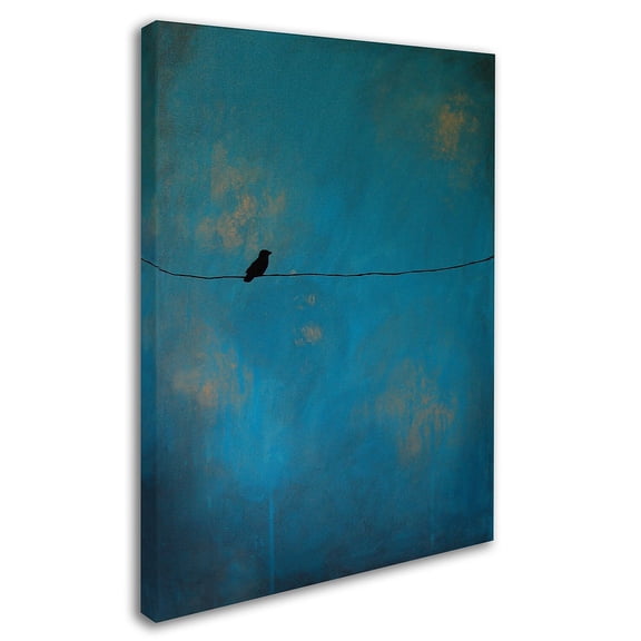Trademark Fine Art "Lone Bird Blue" Canvas Art by Nicole Dietz