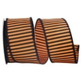 thumbnail image 1 of Reliant Ribbon 90977W-517-40H 2.5 in. Striped Frill Wired Edge Ribbon, Orange & Black - 20 Yards, 1 of 1