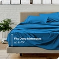 thumbnail image 3 of Bare Home Premium 1800 Collection 4-Piece Bed Sheet Set, Full, Medium Blue, 3 of 10