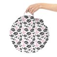 thumbnail image 2 of Floral Round Floor Cushion with Handle, Composition of Flowers and Butterflies on a Plain Background, Decorative Pillow for Living Room & Dorms, 18" Round, Charcoal Grey Pink White, by Ambesonne, 2 of 4