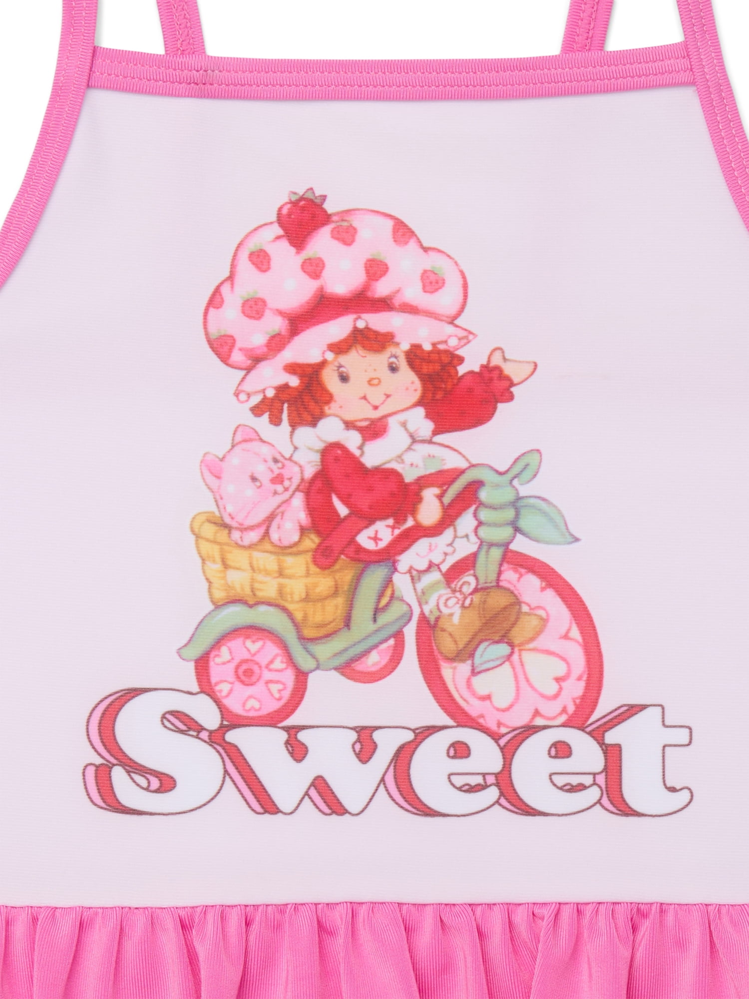 Strawberry Shortcake Toddler Girls One-Piece Swimsuit with UPF 50+, Sizes 2T-4T