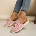 thumbnail image 4 of Pandaie Womens Mules Suede Slip on Dressy Loafers Ladies Closed Toe Backless Slides 2026 Casual Walking Shoes for Business Work Office Pink Size 9, 4 of 9