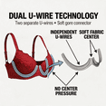 thumbnail image 3 of Women's 3 Pack Push-Up Bras, Underwire Padded Full Coverage Bra, Soft Floral Lace Lift Everyday Bra for Women B C D Cup, Wine/Nude/Black, 3 of 6