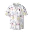 thumbnail image 6 of Kdxio Men's Hawaiian Shirt for Men Short Sleeve Shirt Hand Drawn Rabbit Summer Casual Holiday Beach Button Down T-Shirts, 6 of 7