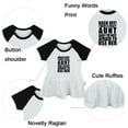 thumbnail image 2 of Pack of 2, My Aunt Loves Me More Than Tacos & Back Off I Have A Crazy Aunt Funny Dresses For Baby, Newborn Babies Skirts, Infant Princess Dress, Toddler Frocks (Black Raglan Dresses, 0-6 Months), 2 of 5