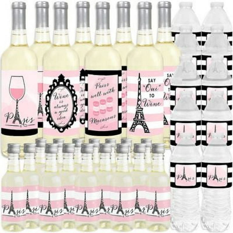 Big Dot Of Happiness Stars Over Paris - Parisian Themed Party Water Bottle  Sticker Labels - Set Of 20 : Target