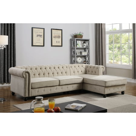 Best Master Furniture Venice Upholstered 2 Piece Living Room Best Master Furniture Venice Upholstered 2 Piece Living Room Sectional Beige