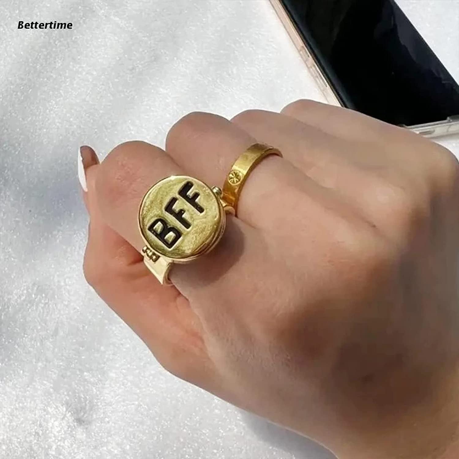 Best Friend Rings 2 Rings / Hand Stamped Metal Ring / Secret Message - Etsy