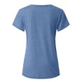 thumbnail image 4 of Pompotops T-Shirt Décontracté Col Rond pour Femmes Pull Slim Uni Manches Courtes T-Shirt Tops, 4 of 5
