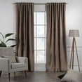thumbnail image 2 of 3S Brother's Extra Long Solid Luxury Matte Velvet Soft Curtain Coffee Single Panel Hanging Back Tap & Rod Pocket Home Décor 5-25 Feet Custom Made Curtains -Made in Turkey Each(52"x63"), 2 of 7
