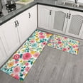 thumbnail image 2 of Pioneer Flower Floral Print Pattern Kitchen Rugs Sets Of 2,Anti Fatigue Kitchen Mat Rugs Non Slip Washable,Decorative Kitchen Floor Mats for Kitchen,Sink,Laundry,17"x30"+17"x47", 2 of 7