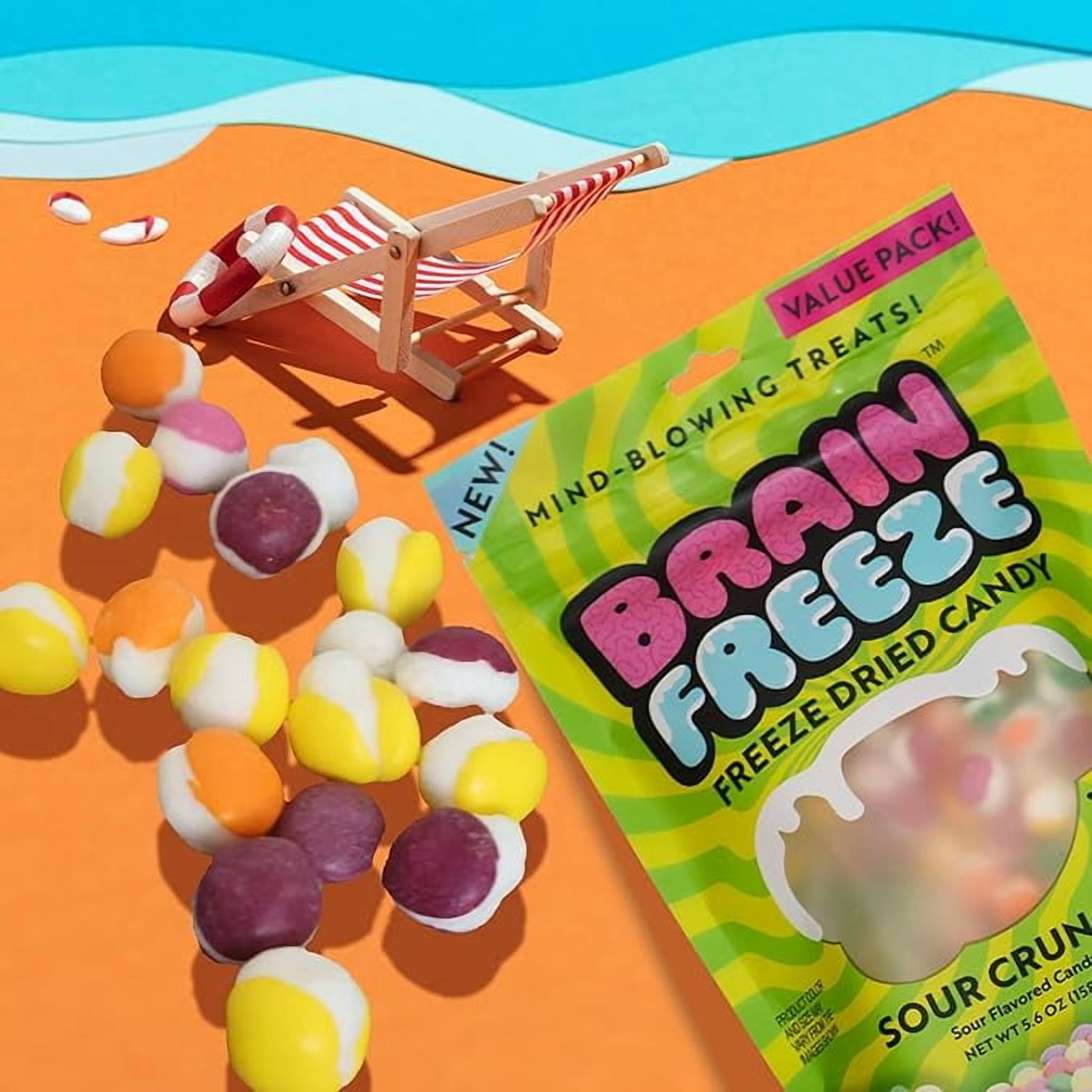 Brain Freeze Crunch Sour Candy 5.6 oz
