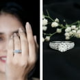 thumbnail image 3 of Rosec Jewels Lab Diamond Engagement Ring with Side Stones - 8 mm - 2 Ct - Statement Ring - EF-VS Grade, 925 Sterling Silver, US 4.00, 3 of 9