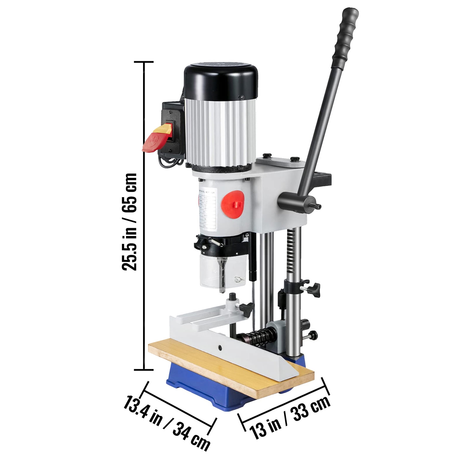 KFFKFF Woodworking Mortise Machine Benchtop Mortiser MS36127A3 Cast Iron & Steel 3400 RPM Gray 1 Unit