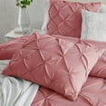 thumbnail image 5 of Pinch Pleat Duvet Cover Set, 3Pc Luxurious Premium Pintuck Style Comforter Cover, 5 of 18