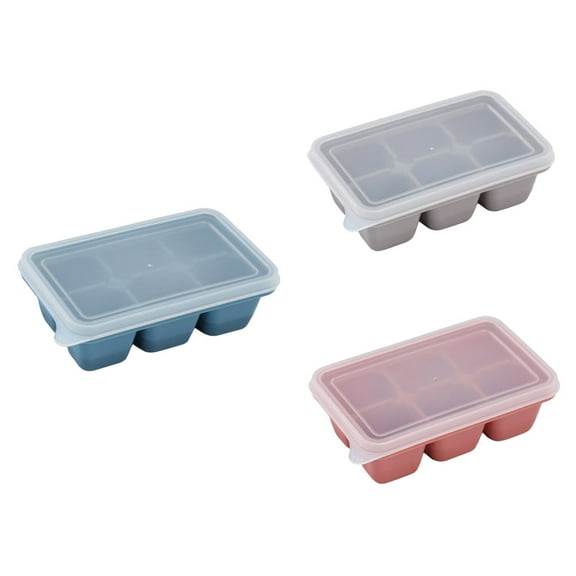 LEORX 3Pcs Silicone Ice Mold with Cover Multi Grid Mold for Home Use Assorted Colors