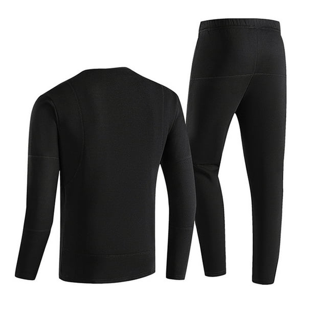 Yipa Base Layer Top&Bottom Set Insulated Long Johns USB Electric Men Soft  Thermal Underwear Heated Women Rechargeable Washable Cotton Fleece Lined  Black L 