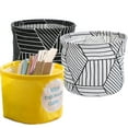 thumbnail image 6 of CSCHome Canvas Storage Basket Round Storage Boxes Cloth Collapsible Storage Boxes for Home, Office, Closet, Clothes, Toys, 6 of 6