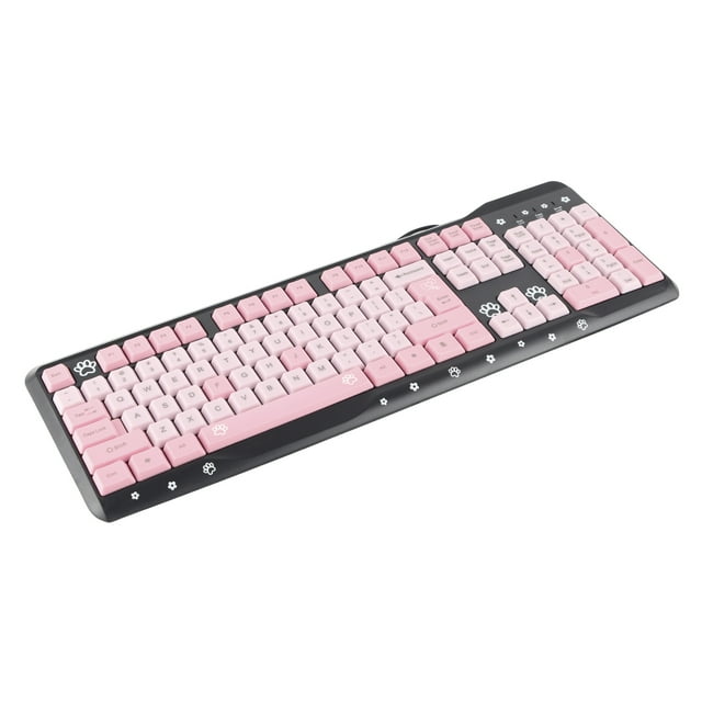 UltraThin Cartoon Keyboard USB Wired, 104 Keys Cartoon for Home Office Laptop Computer
