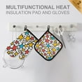 thumbnail image 4 of Yayeee Oven Mitts and Pot Holder Set of 4 Heat Resistant Kitchen Gloves Baking Hot Pad, Colorful Stars, 4 of 5