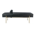 thumbnail image 5 of Guyou 55" End of Bed Bench, Modern Faux Leather Upholstered Ottoman Bench Seat with Gold Legs and Pillow, Long Bench for Bedroom Living Room Foyer Indoor Entryway (Black), 5 of 12