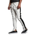 thumbnail image 5 of G-Style USA Men's Hip Hop Slim Fit Track Pants - Athletic Jogger with Side Stripe - Off-White/Black - 2X-Large, 5 of 6