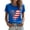 Blue, variant on Levmjia Womens Top Printed Patriotic T Shirt 250th Anniversary Graphic Short Sleeve V Neck Casual Soft Breathable Polyester Blouse For Summer