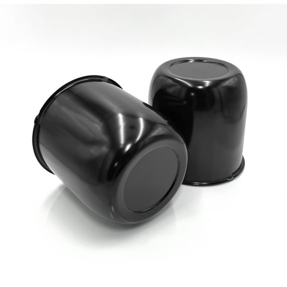 2 Black Push Through 4.25 Center Caps - Auto/Truck/Trailer Wheels and Rims