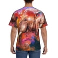 thumbnail image 3 of Bixox Men's Oil Paintings of Elephants Printed Short Sleeve Skinny Athletic T-Shirt, 3 of 6