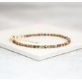thumbnail image 2 of Picture Jasper 2mm Round Shape Smooth Cut Beads 7 inch Adjustable Gold Plated Clasp Bracelet for men, women, unisex. Link Chain Stacking Bracelet.|LINK_05404, 2 of 5