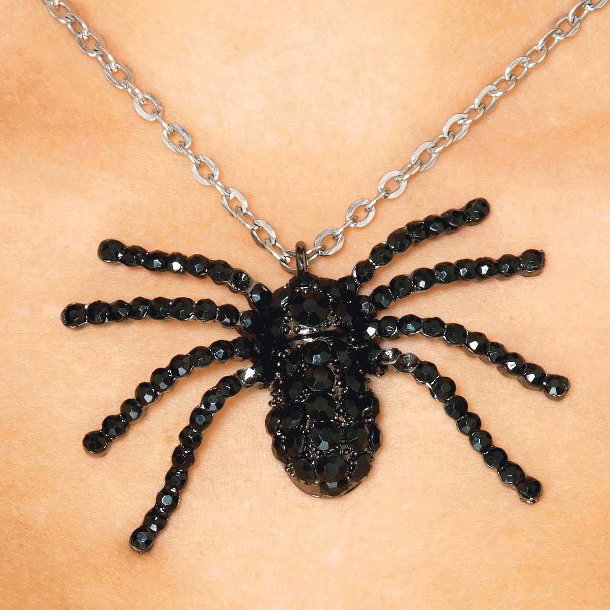 Deluxe Black Widow Necklace Halloween Costume Accessory