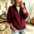 thumbnail image 2 of Sorvello Women's Lightweight Fleece Lined Jacket, Long Sleeve Casual Fall Outerwear With Pockets Wine M, 2 of 7