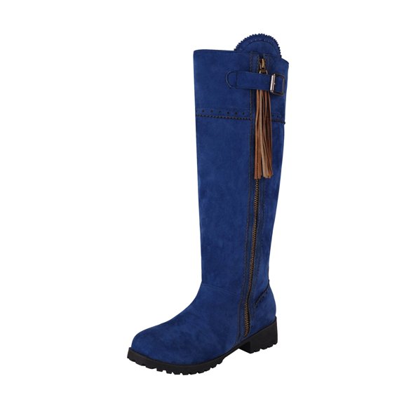Guttear Women's Knee High Boots, Casual Tall Riding Boots Low Flat Heel, Wide Calf and Inner Zipper