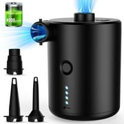 RUNACC Electric Air Pump Air Mattress Portable Pump for Inflatables Couch, Pool Floats, Blow up Pool Raft Bed Boat Toy, Quick-Fill AC Inflator Deflator with 3 Nozzles, One Size, Black