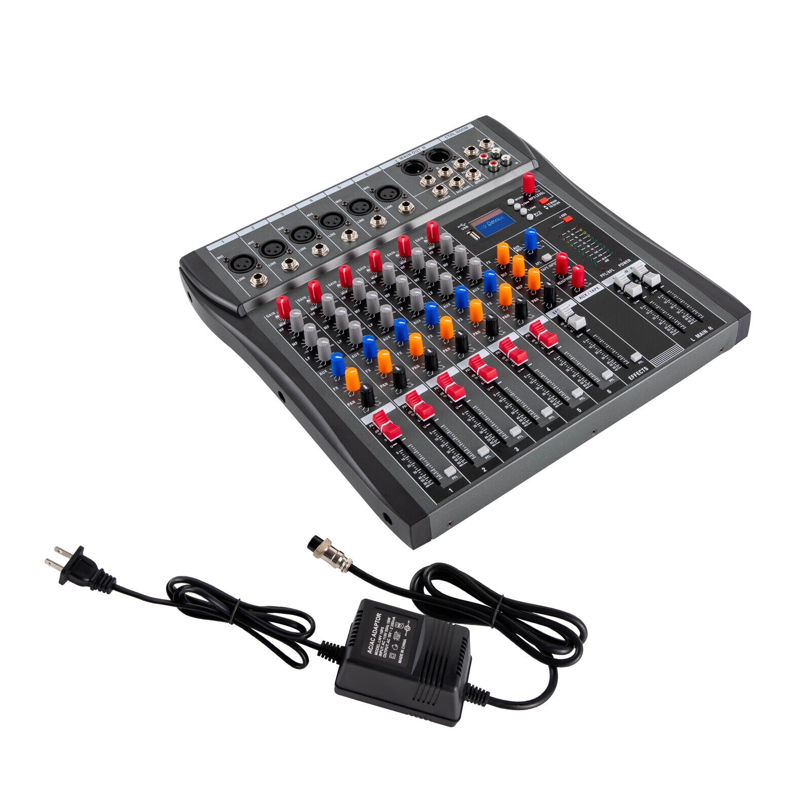 6 Channel Studio Audio Mixer Bluetooth USB Digital Sound Mixing Console Board
