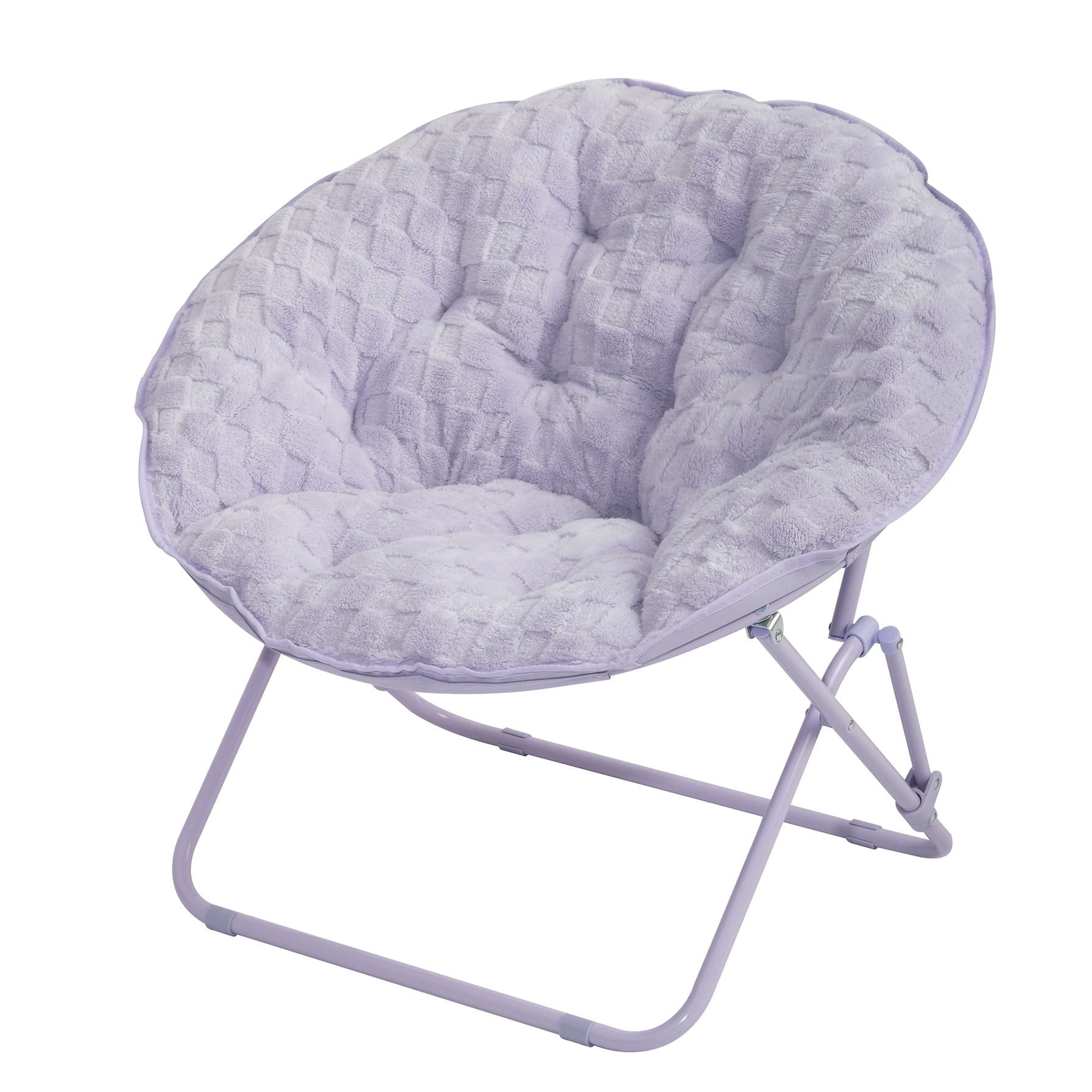Mainstays Saucer Chair for Kids and Teens, Iris Plush