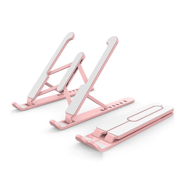 Amdohai Support Réglable pour Ordinateur Portable et Tablette, Support Multi-angle pour Ordinateur Portable, Rehausseur Portable et Pliable pour Ordinateurs Portables de 10 à 16 Po, Design Ajouré, Rose