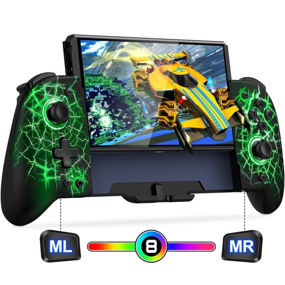 Wireless Switch Controller for Nintendo Switch/Switch OLED with Hall Effect Joystick, RGB Light,Turbo, 6-Axis Gyro, Dual Vibration
