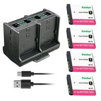 Kastar 4-Pack Battery and Quadruple Charger Compatible with Sony NP-FT1, Type T Battery, C-CS3 BC-TR1 Charger, Sony Cyber-shot DSC-L1 DSC-L1/B DSC-L1/L DSC-L1/LJ DSC-L1/R DSC-L1/S DSC-L1/W Camera