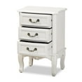thumbnail image 2 of Baxton Studio Gabrielle White-Finished 3-Drawer Wood End Table, 2 of 9