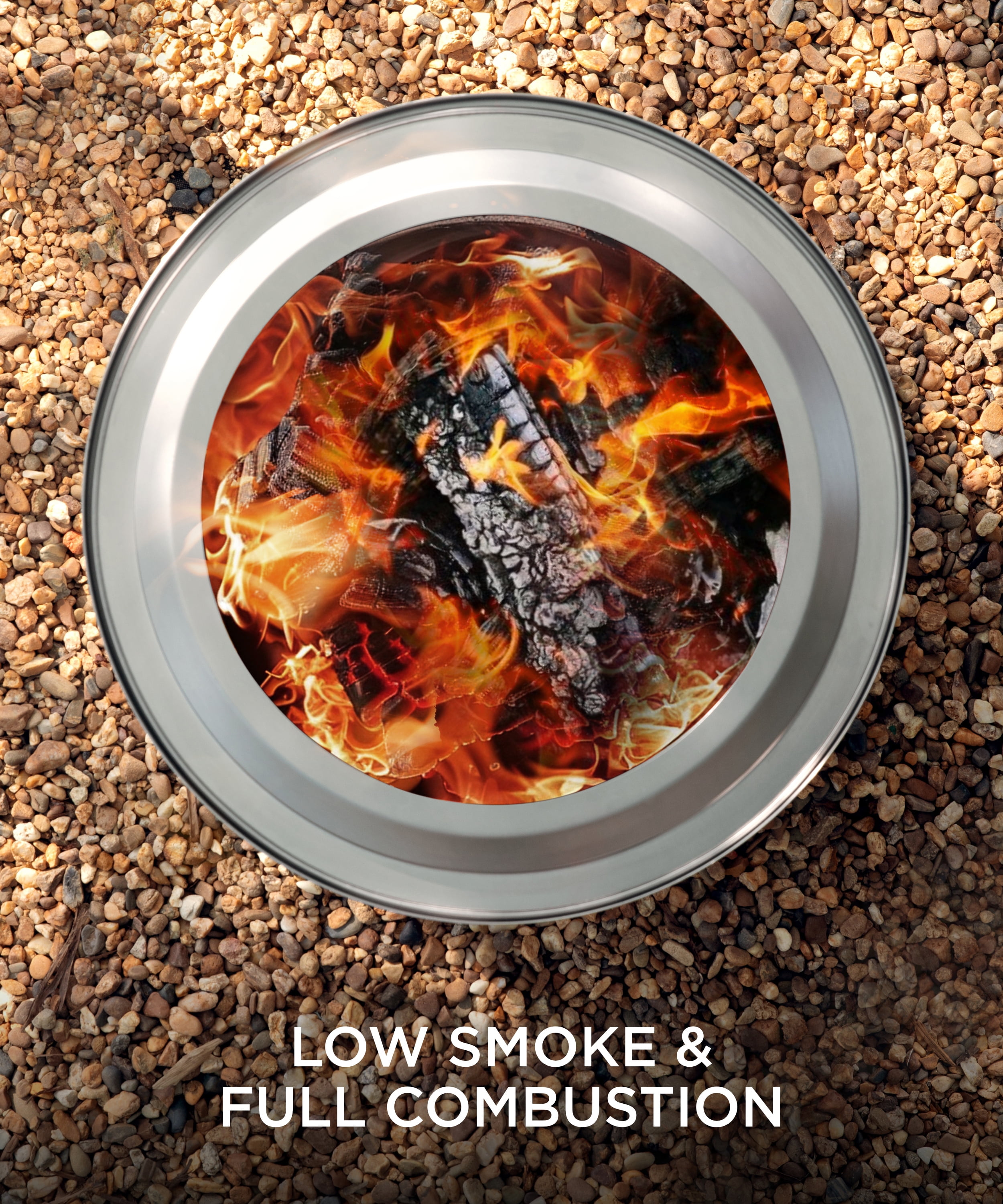 TVOFEK Smokeless Fire Pit with Removable Ash Pan, 19.7 inch Lightweight Wood Burning Firepits Stainless Steel for Camping, Bonfire, Picnic