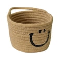 thumbnail image 1 of Cesta plegable de cuerda de algodón tejida a mano - Pequeña solución de almacenamiento para uso doméstico (marrón amarillento), 1 of 5