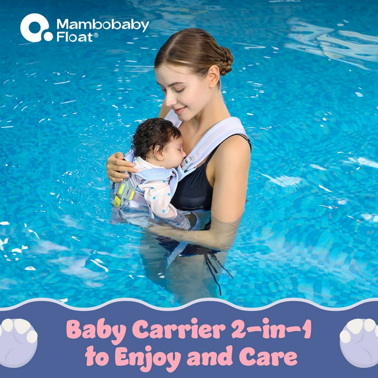 Mambobaby Baby Pool Float with 3D Canopy and Carrier- Blue