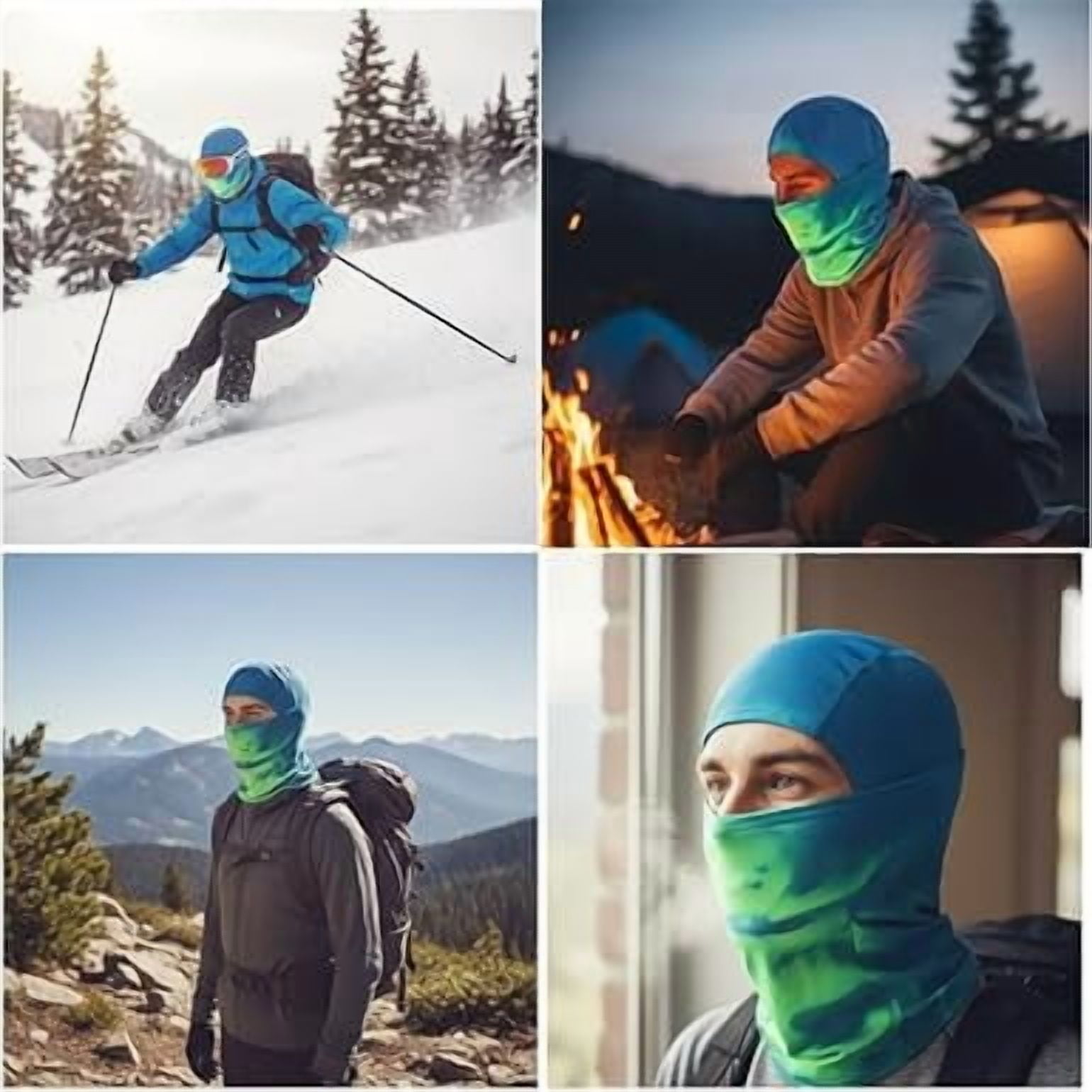 Balaclava Temperature-Sensitive Color-Changing mask, Windproof and Warm Winter Scarf mask, Cold-Proof ski mask（x）