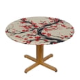 thumbnail image 3 of RUIYC  Plum Blossom Round Tablecloth with Elastic Fitted Tablecloth for Round Tables Party Table Cover for Indoor 0utdoor Dinning,, 3 of 7