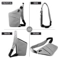 thumbnail image 4 of Bolsa de viaje Elloy Doc con bandolera antirrobo, segura, gris, 4 of 6