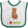 thumbnail image 3 of Inktastic I Love Rats Boys or Girls Baby Bib, 3 of 4