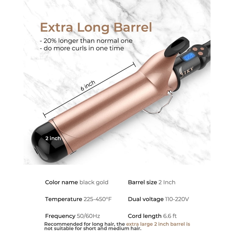 IKV 2 Inch Extra Large Curling Iron, Long Hair photo 2