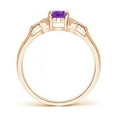 thumbnail image 2 of ANGARA Natural Vintage Style Oval Amethyst Ring with Diamond Accents in 14K Rose Gold for Women (Size-6x4mm) | February Birthstone, Anniversary, Jewelry Gift for Women | Natural Amethyst Ring, 2 of 8