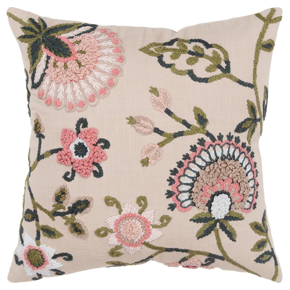 100% Organic Cotton Throw Pillow Flower Truck Vintage Farmhouse Style Housewarming Gift Handmade in the USA Spring Décor Floral
